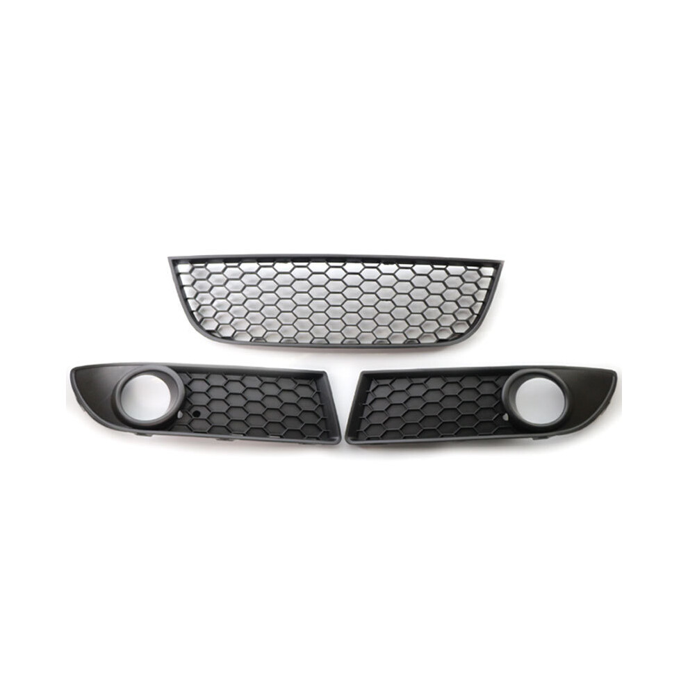 (1 Set) For Vw Polo Gti 2006-2009 Car Left Right Front Lower Bumper Fog Grilles Center Grill Vent Grille Accessories Light 9160443690716