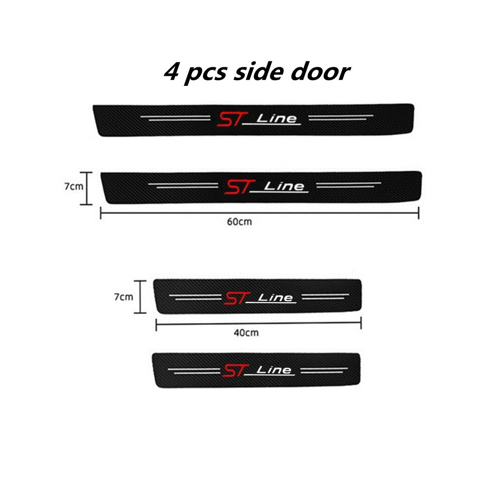 (4 Piece) Auto Door Sill Carbon Fiber Car Sticker Protector Strip Waterproof Protect Film For Ford St Line Stline Mk3 Mk4 Focus 9160443706899