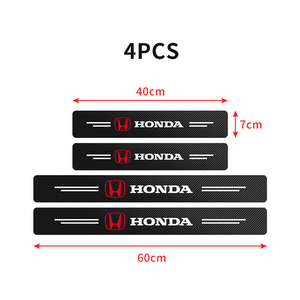(For Honda-4Pcs) 4Pcs Car Door Sill Protector Stickers Carbon Fiber Door Sill Stickers For Honda Accord Crv Xrv Civic Fit Auto Accessories 9160443697166