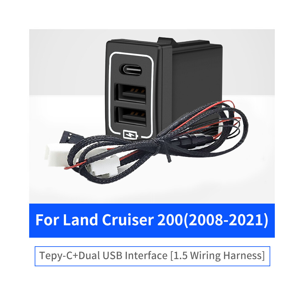 (08-2021 Lc200) For Toyota Usb Charging Plug Pd Type C Fast Charging Interface Land Cruiser 200 Prado 150 Lc150 Lc200 Modification 9160443684043