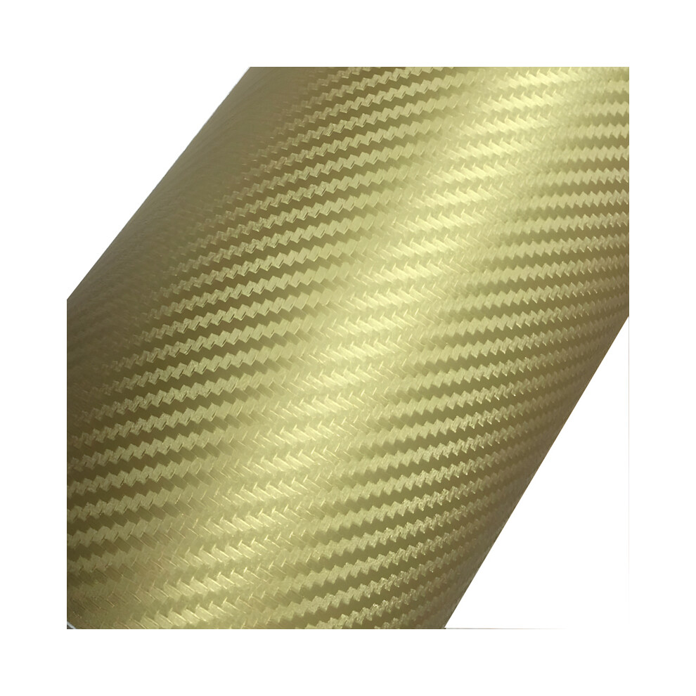 (, 50X300cm) Car 3D Carbon Fiber Film Car Self-Adhesive Waterproof Protection Sticker For Auto Motorcycle Decoration Films Accessories Gold 9160443706622
