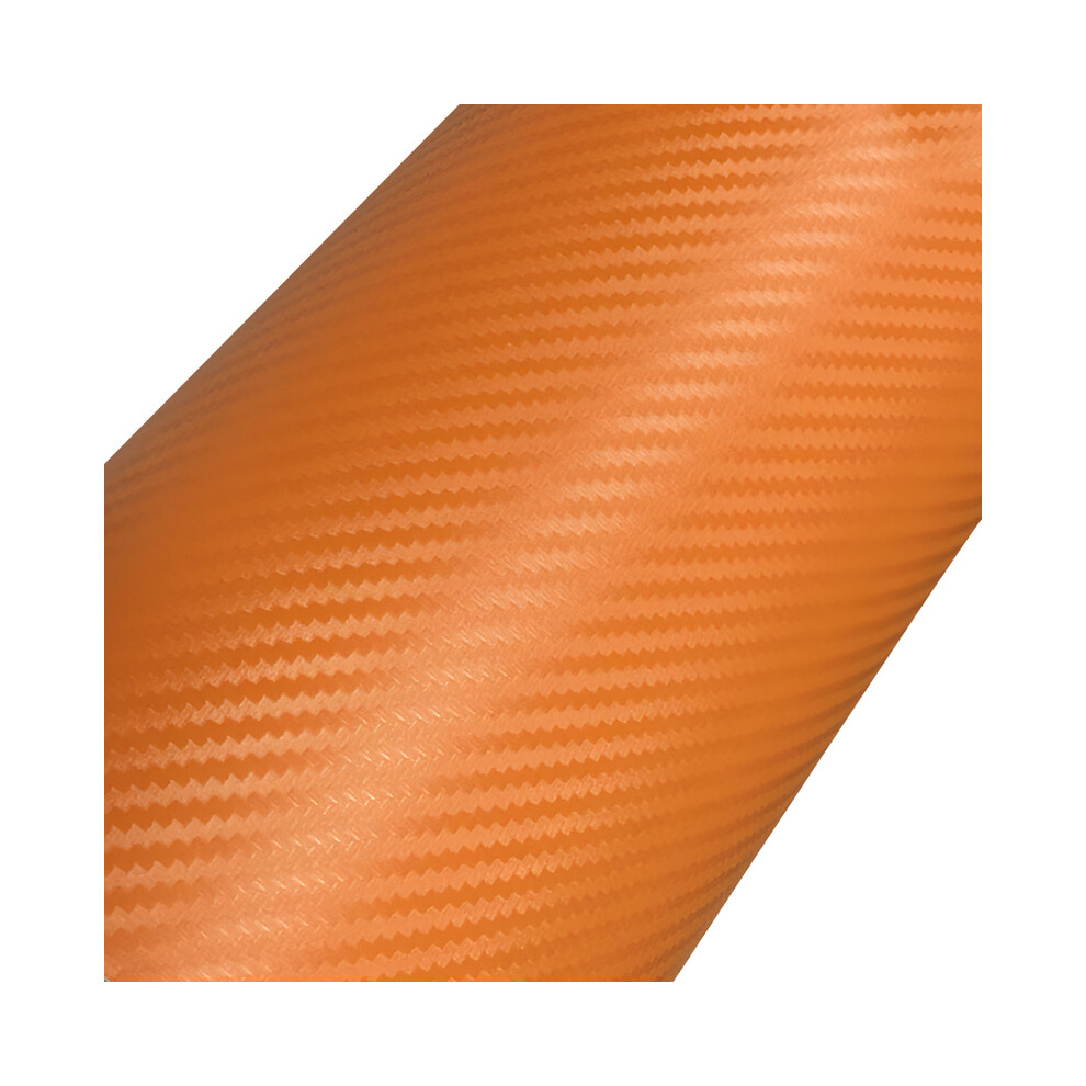 (, 50X200cm) Car 3D Carbon Fiber Film Car Self-Adhesive Waterproof Protection Sticker For Auto Motorcycle Decoration Films Accessories Orange 9160443702280