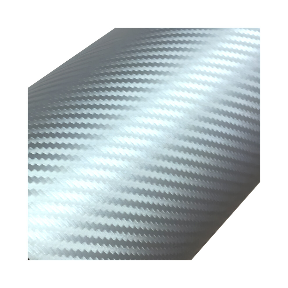 (, 50X152cm) Car 3D Carbon Fiber Film Car Self-Adhesive Waterproof Protection Sticker For Auto Motorcycle Decoration Films Accessories Silver 9160443702334