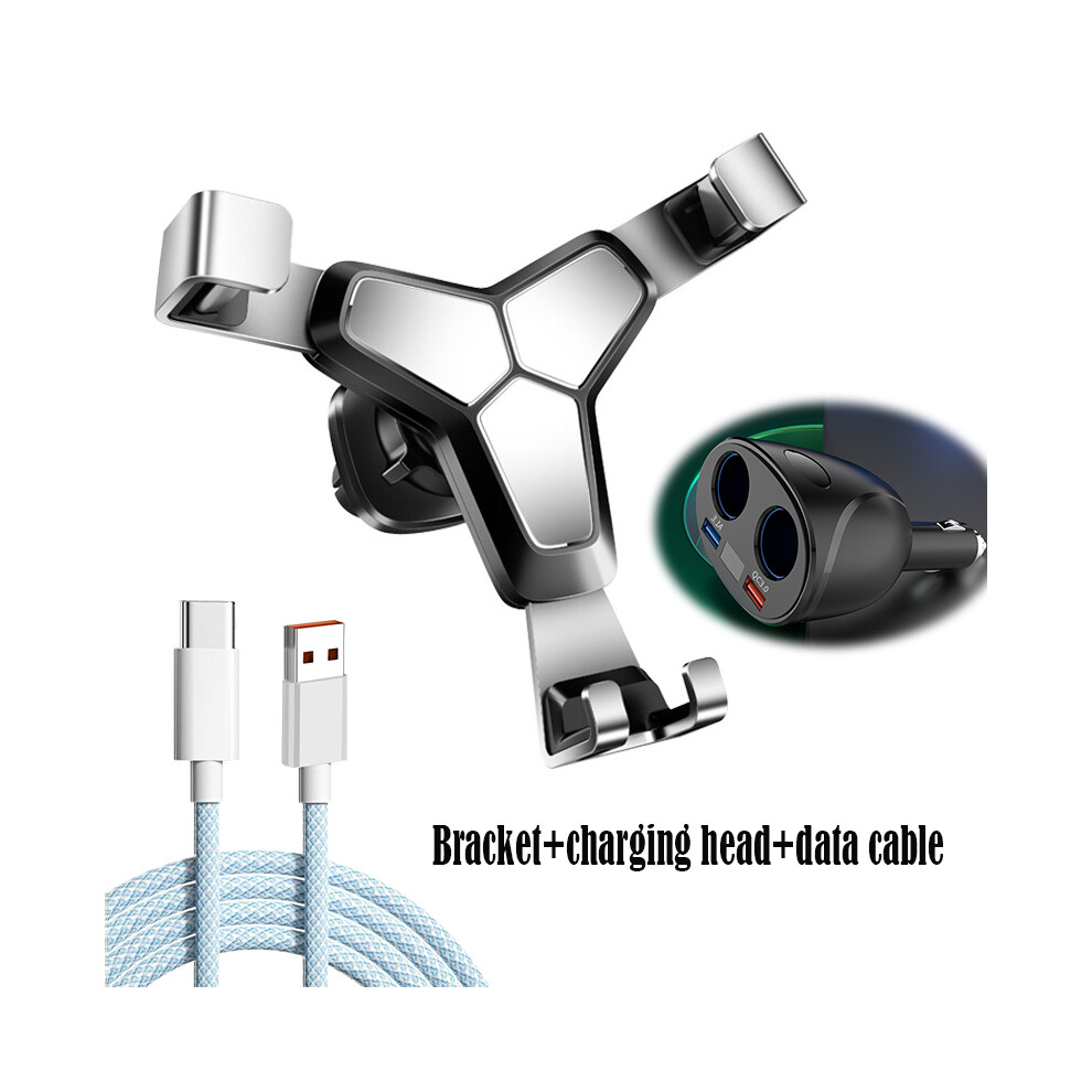 (-Sky Blue) Car Mobile Phone Holder Setï¼Car Charger Cigarette Lighter Adaptor 120W Power Adapter Two Way Switch 12V/24V Car Power Silver/Sky Blue 9160443684258