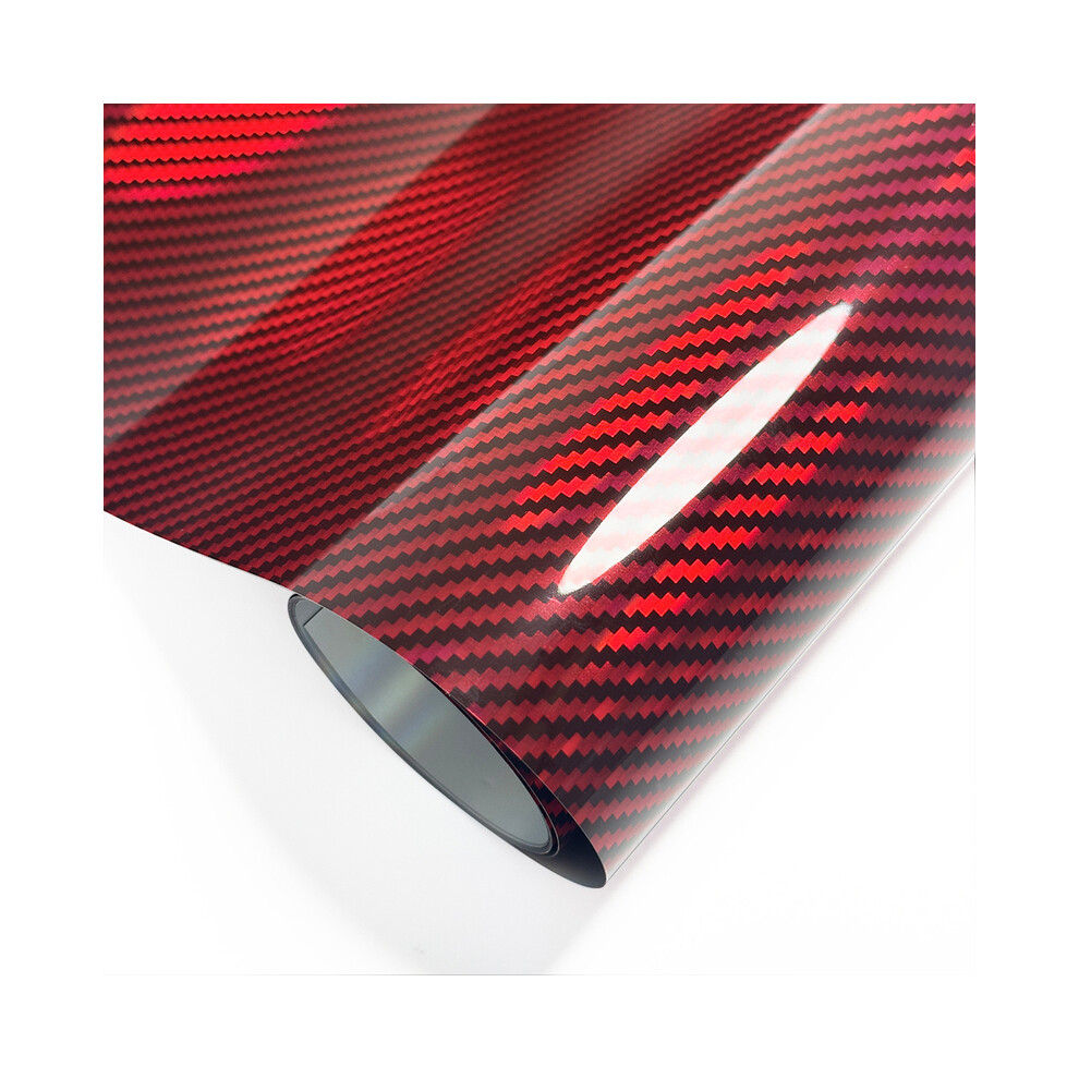 (Laser 50Cm X 300Cm) High Gloss Laser Carbon Fiber Vinyl Film Motorcycle Body Stickers Rainbow Car Film Covers Accessories Wrap Foil Red/Blue 9160443724848