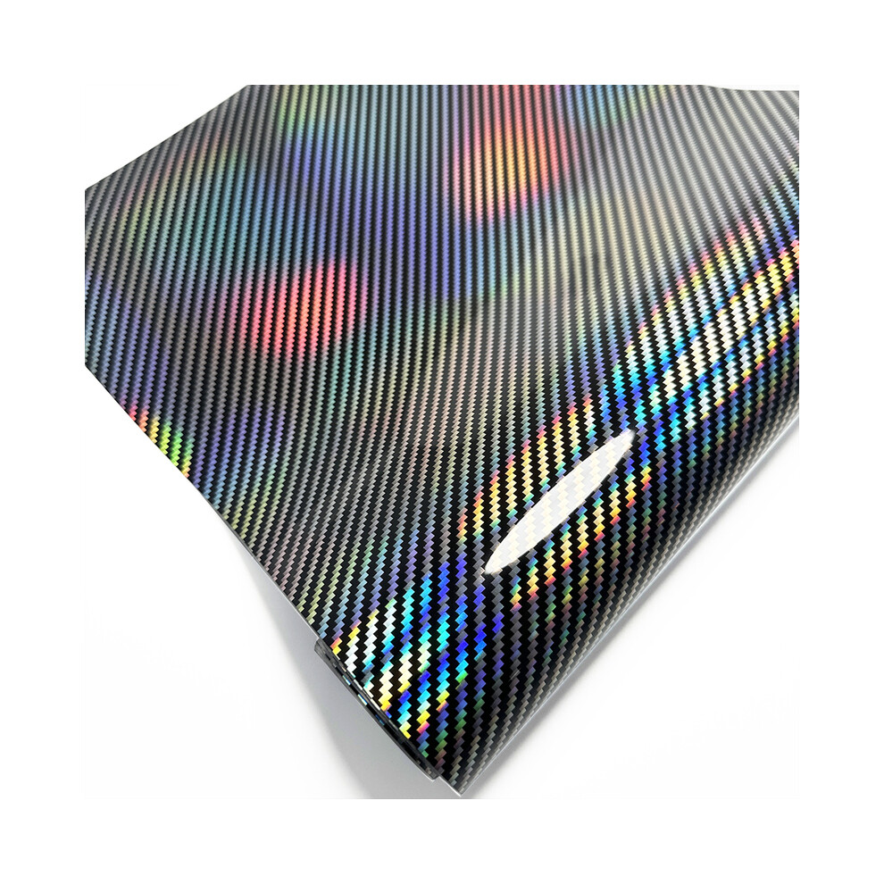(Laser 50Cm X 300Cm) High Gloss Laser Carbon Fiber Vinyl Film Motorcycle Body Stickers Rainbow Car Film Covers Accessories Wrap Foil Silver/Blue 9160443725265