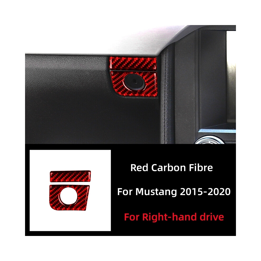 (Red(Rhd)) For Ford Mustang Gt 2015-2021 Car Accessories Carbon Fiber Interior Car Co-Pilot Storage Box Switch Panel Cover Trim Red 9160443703270