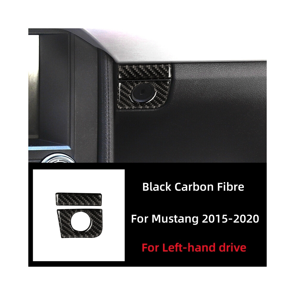 (Black(Lhd)) For Ford Mustang Gt 2015-2021 Car Accessories Carbon Fiber Interior Car Co-Pilot Storage Box Switch Panel Cover Trim Black 9160443703287