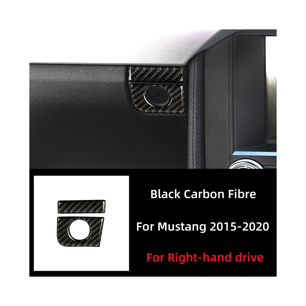 (Black(Rhd)) For Ford Mustang Gt 2015-2021 Car Accessories Carbon Fiber Interior Car Co-Pilot Storage Box Switch Panel Cover Trim Black 9160443703294