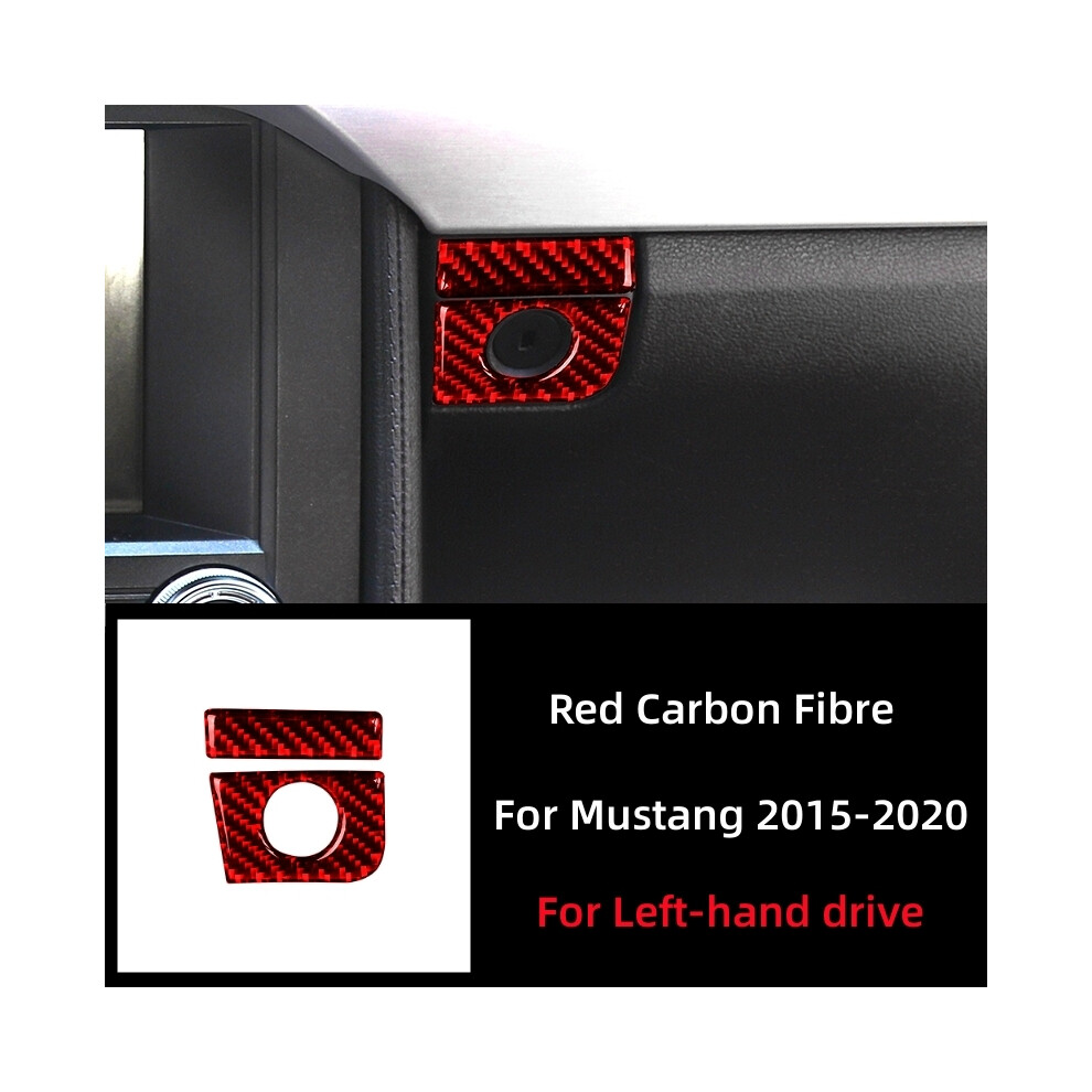 (Red(Lhd)) For Ford Mustang Gt 2015-2021 Car Accessories Carbon Fiber Interior Car Co-Pilot Storage Box Switch Panel Cover Trim Red 9160443703300