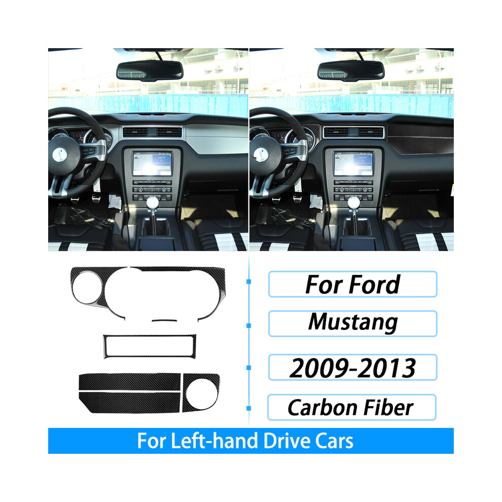(16) For Ford Mustang 2009-2014 Carbon Fiber Gear Shift Dashboard Air Outlet Window Lift Steering Wheel Suit Car Interior 9160443728280