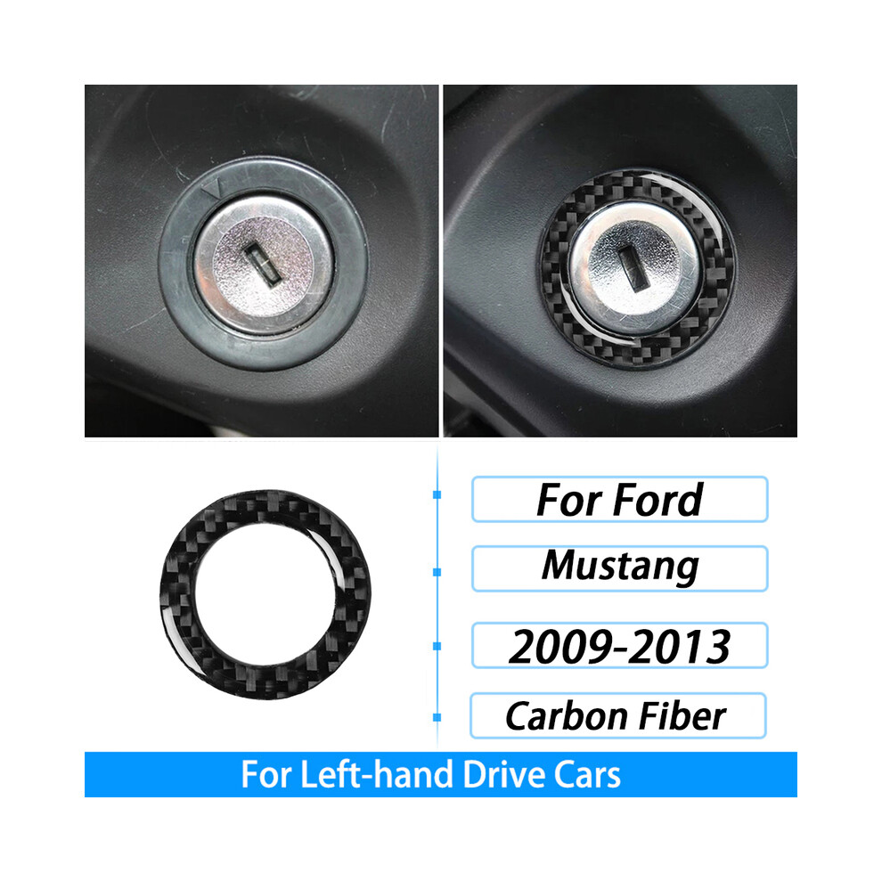 (34) For Ford Mustang 2009-2014 Carbon Fiber Gear Shift Dashboard Air Outlet Window Lift Steering Wheel Suit Car Interior 9160443705175