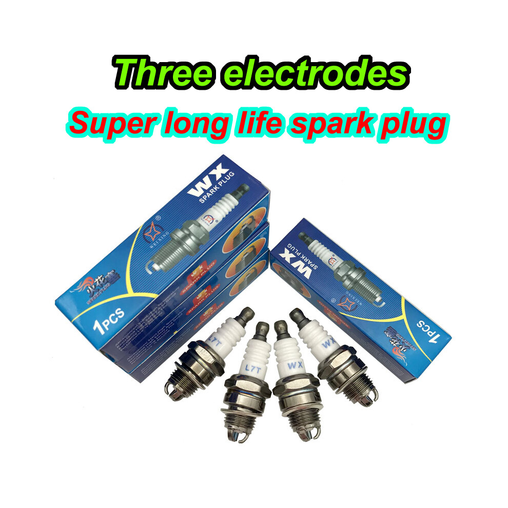 (2 Pcs) 3 Electrode Spark Plug L7t For Bm6a Bmr6a Ws6e Ws7e Bpmr6a Ws7f Cj7y W20mu L7tc Bpmr7a 2-Stroke Chain Saw Field Mower 9160443675706