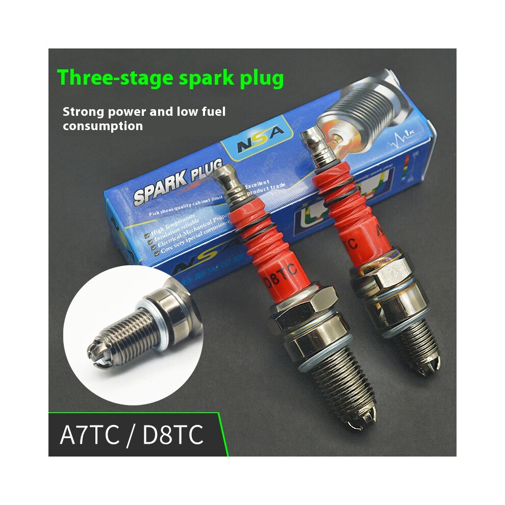 (2Pcs D8tc) Thread Diameter Racing Spark Plug D8tc A7tc High Performance 3-Electrode Motorcycle Spark Plug For Honda Yamaha 9160443678516