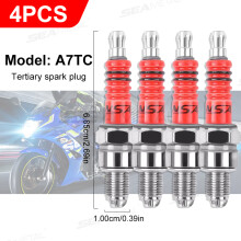 (A7TC 4pcs) BLALION Moto Racing 3 Electrode Spark Plug A7TC D8TC GY6 CG 50 70 110 125 150CC for Knight Moped Scooter ATV Go Kart