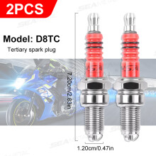 (D8TC 2pcs) BLALION Moto Racing 3 Electrode Spark Plug A7TC D8TC GY6 CG 50 70 110 125 150CC for Knight Moped Scooter ATV Go Kart