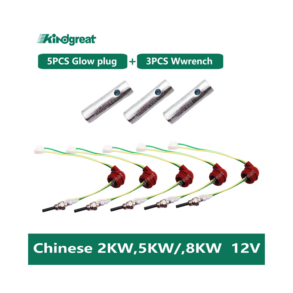 (5Pcs And 3Pcs) 5Pcs 12V 2Kw 5Kw 8Kw Chinese Parking Heater Glow Plug Ceramic Pin + 3 Pcs Wrench For Truck Boat Air Diesel Heater Heating 9160443685712