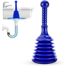 Zuvo Blue Airpush Sink Plunger Powerful and Portable for Kitchen Bathroom and Shower Drains