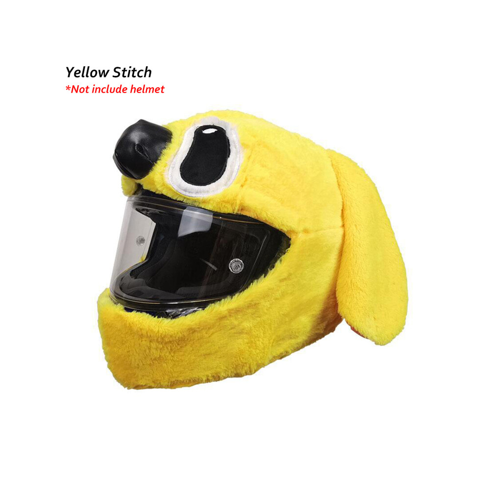 ( Stitch) Motorcycle Helmet Cover Cartoon Plush Helmets Hat With Crazy Large Flexible Ears Funny Helmet Protective Case For Riding Yellow 8130375897683