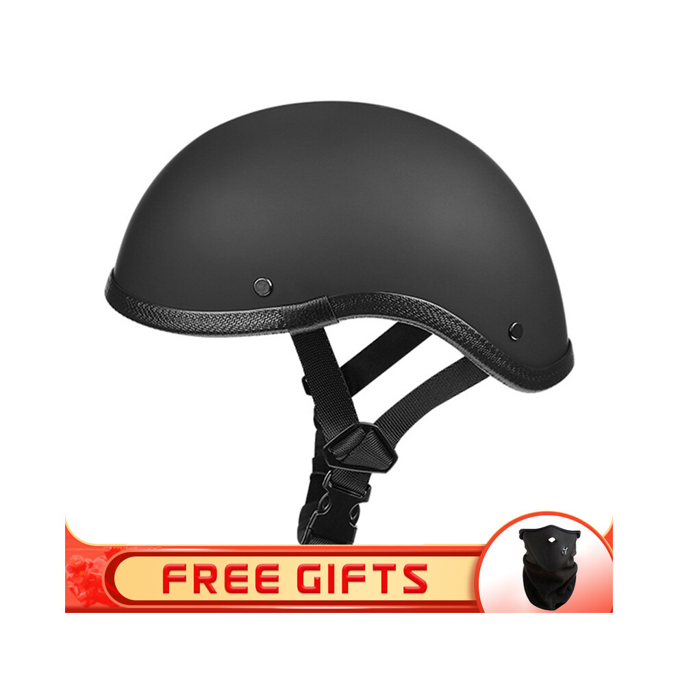 (L, 6) Jyt German Pu Leather Motorcycle Helmet Four Seasons Retro Half Face Helmets Classic Electric Scooter Riding Open Jet 8130375908778