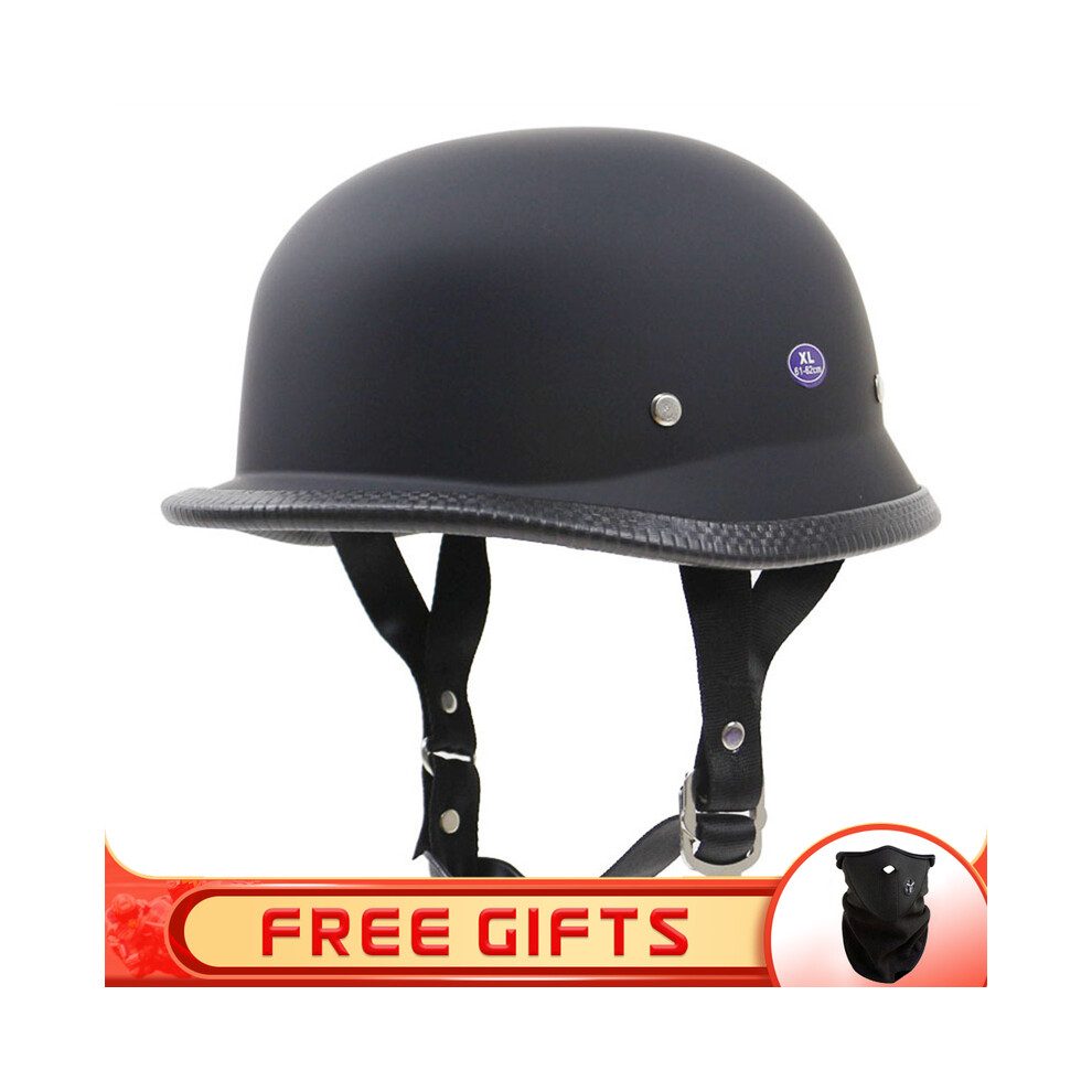 (M, 1) Jyt German Pu Leather Motorcycle Helmet Four Seasons Retro Half Face Helmets Classic Electric Scooter Riding Open Jet 8130375908723