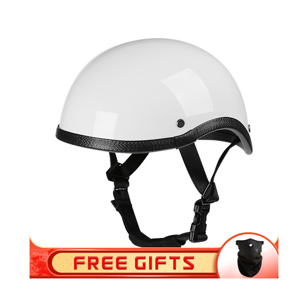 (M, 5) Jyt German Pu Leather Motorcycle Helmet Four Seasons Retro Half Face Helmets Classic Electric Scooter Riding Open Jet 8130375908815