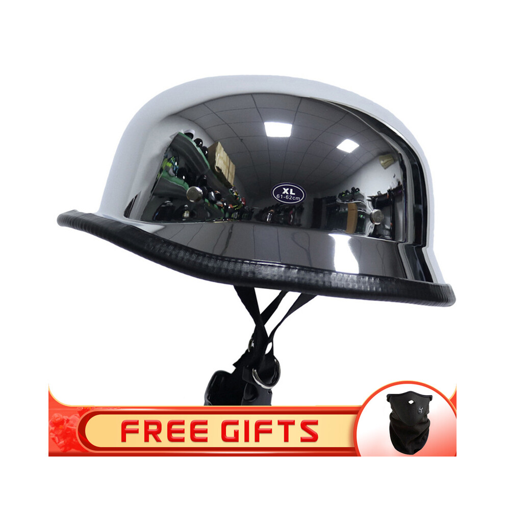(Xl, 13) Jyt German Pu Leather Motorcycle Helmet Four Seasons Retro Half Face Helmets Classic Electric Scooter Riding Open Jet 8130375909041