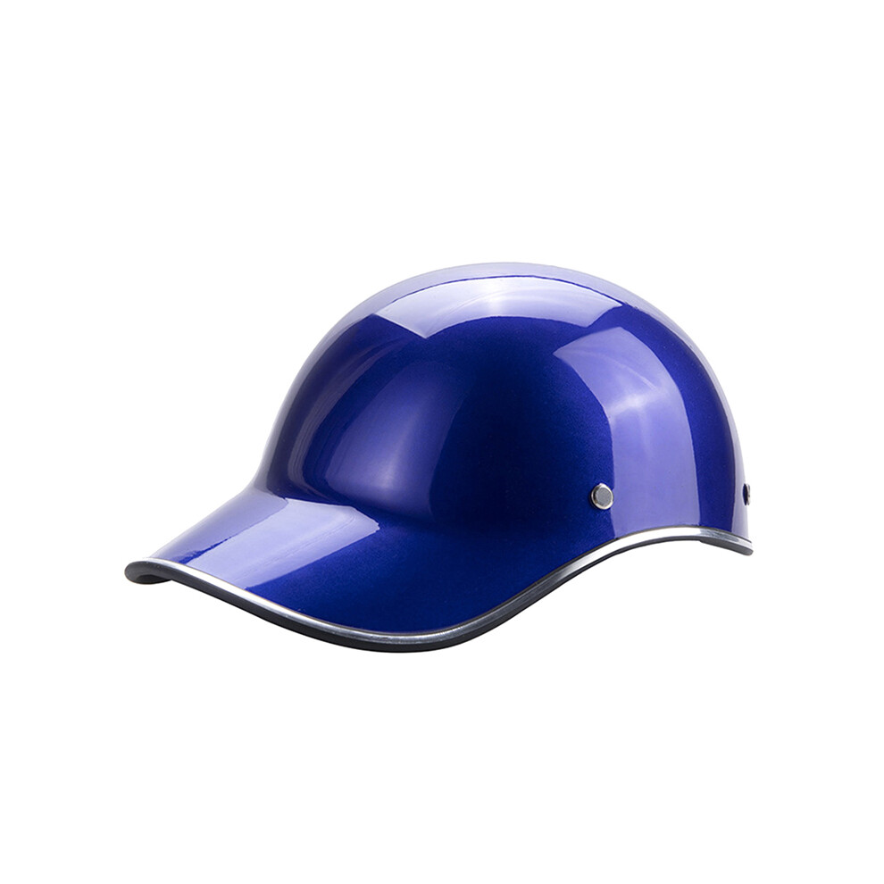 (Blue) 1Pc Baseball Cap Style Motorcycle Half Helmet Safety Hard Hat For Cafe Racer Chopper Scooter Half Face Vintage Summer Blue 8130375896631