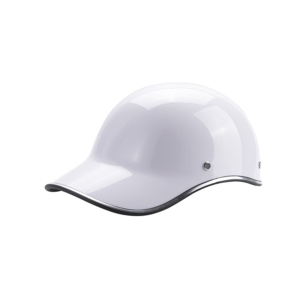(White) 1Pc Baseball Cap Style Motorcycle Half Helmet Safety Hard Hat For Cafe Racer Chopper Scooter Half Face Vintage Summer White 8130375896617