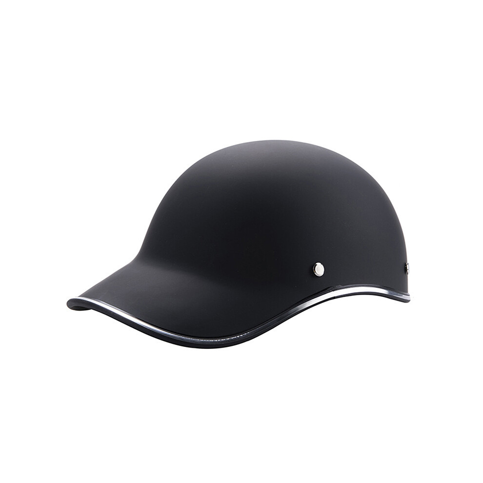(Black) 1Pc Baseball Cap Style Motorcycle Half Helmet Safety Hard Hat For Cafe Racer Chopper Scooter Half Face Vintage Summer Black 8130375896655