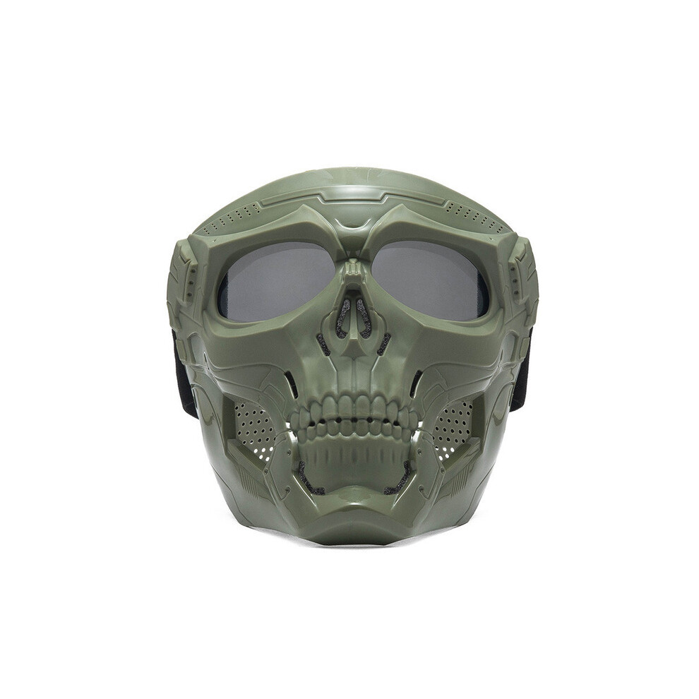 (Green Grey) Skull Motorcycle Goggles Skull Motorcycle Goggles Skeleton Skull Helmets With Lens Full Face Skull Skeleton Helmets Green,Grey 8130375957257