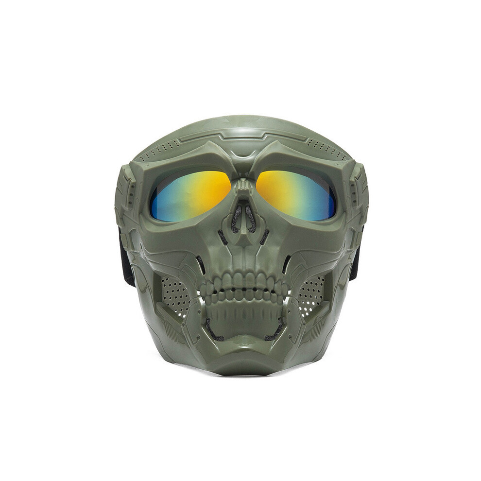 (Green Imitation Red) Skull Motorcycle Goggles Skull Motorcycle Goggles Skeleton Skull Helmets With Lens Full Face Skull Skeleton Helmets Green,Red 8130375957189