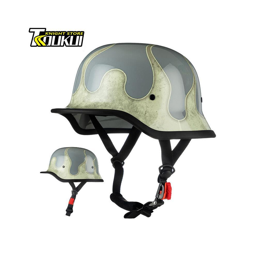 (XL, M35-12) DOT Approved Motorcycle Helmet ABS Material Retro Moto Helmet Capacete De Moto Half Helmet Equipment German Tactical-image-OPC-PGD7DHF-NEW