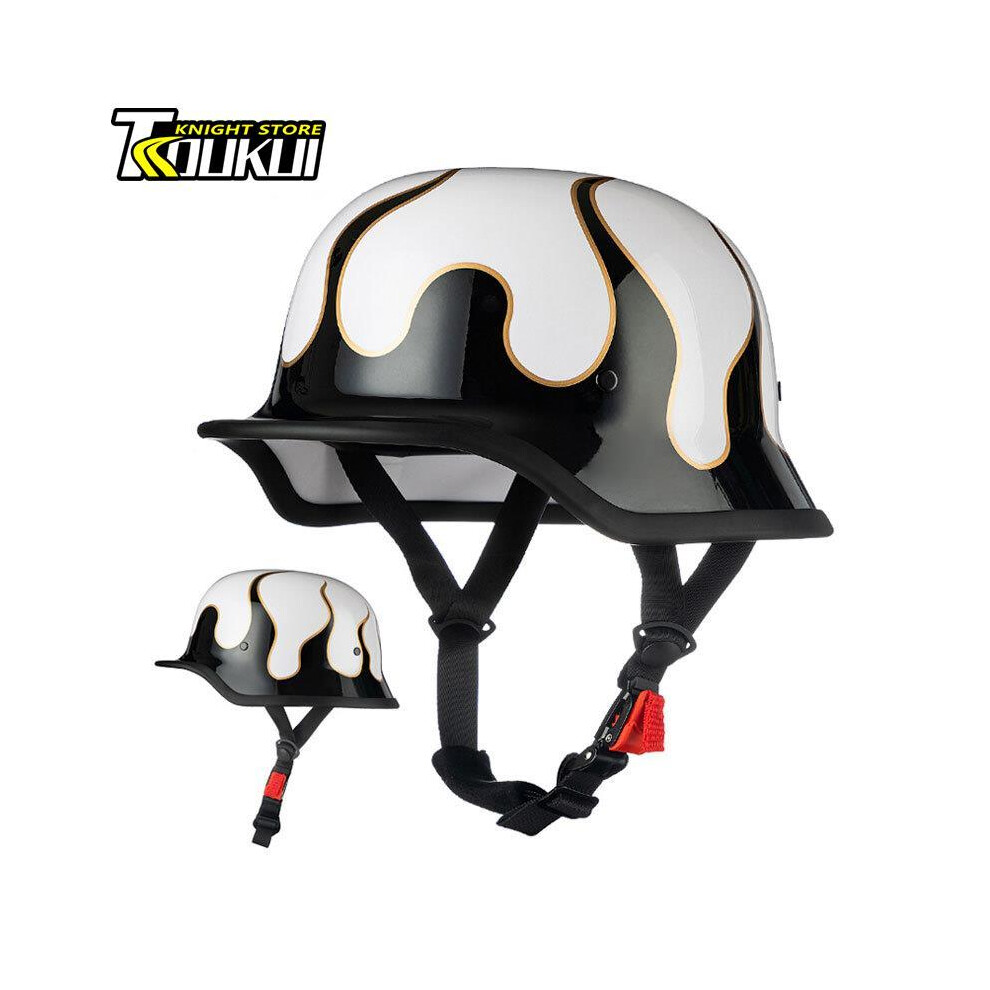 (XL, M35-7) Motorcycle Helmet Retro German Capacete De Moto Helmet DOT Approved Half Helmet ABS Material Riding Racing Casco Moto-image-OPC-PGD7DM6-NEW