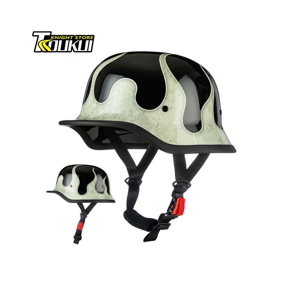 (XXL, M35-9) Motorcycle Helmet Retro German Capacete De Moto Helmet DOT Approved Half Helmet ABS Material Riding Racing Casco Moto-image-OPC-PGD7DMQ-NEW