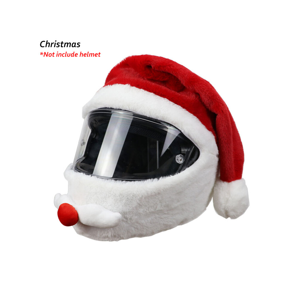 (Christmas) Helmet Protection Headgear Cover Cartoon Fluffy Plush Set For Motorcycle Full-Face Protective Case Motorbike Safety 8130375977828