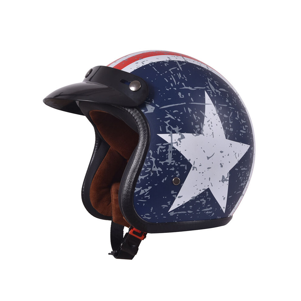 (L, 2) Men Women Retro Open Face 3/4 Motorcycle Helmet Motorbike Moto Motocross Vintage casco Cafe Racer DOT Approved Casque-image-OPC-PGD7F7T-NEW