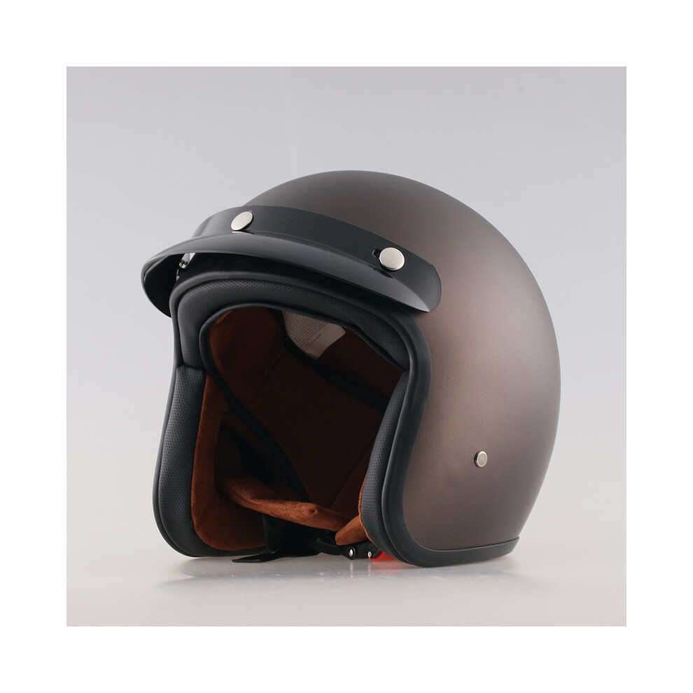 (M, 14) Men Women Retro Open Face 3/4 Motorcycle Helmet Motorbike Moto Motocross Vintage casco Cafe Racer DOT Approved Casque-image-OPC-PGD7F8D-NEW