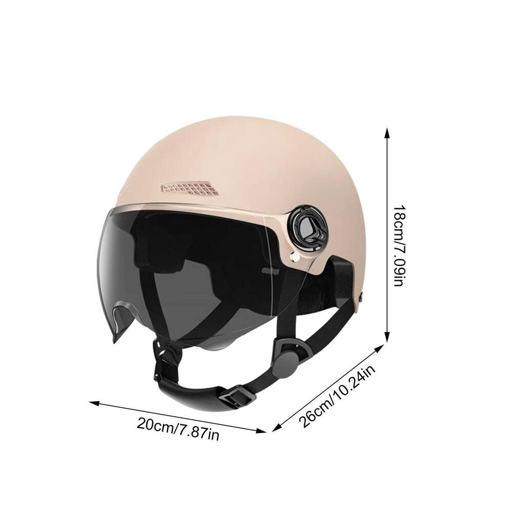 (Beige) Motorcycle Jet Style Helmets Adult Helmet Scooter Helmet Motorbike Skull Hat Helmet For Man Women Motorcycle Helmets Beige 8130375976067
