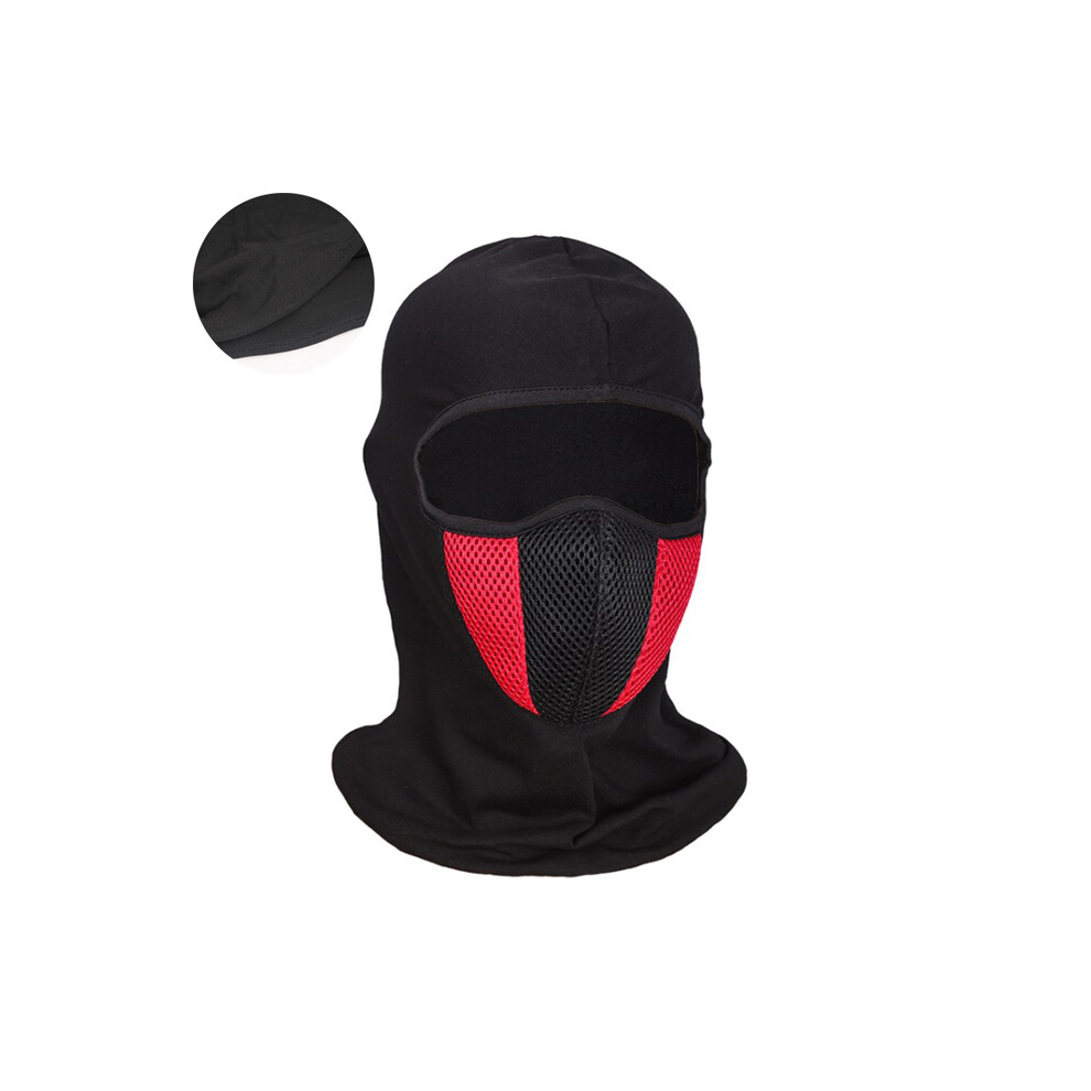(Red) Breathable Balaclava Motorcycle Full Face Mask Motorbike Mask Motocross Helmet Hood Moto Riding Neck Face Hood Moto Red 8130375964811