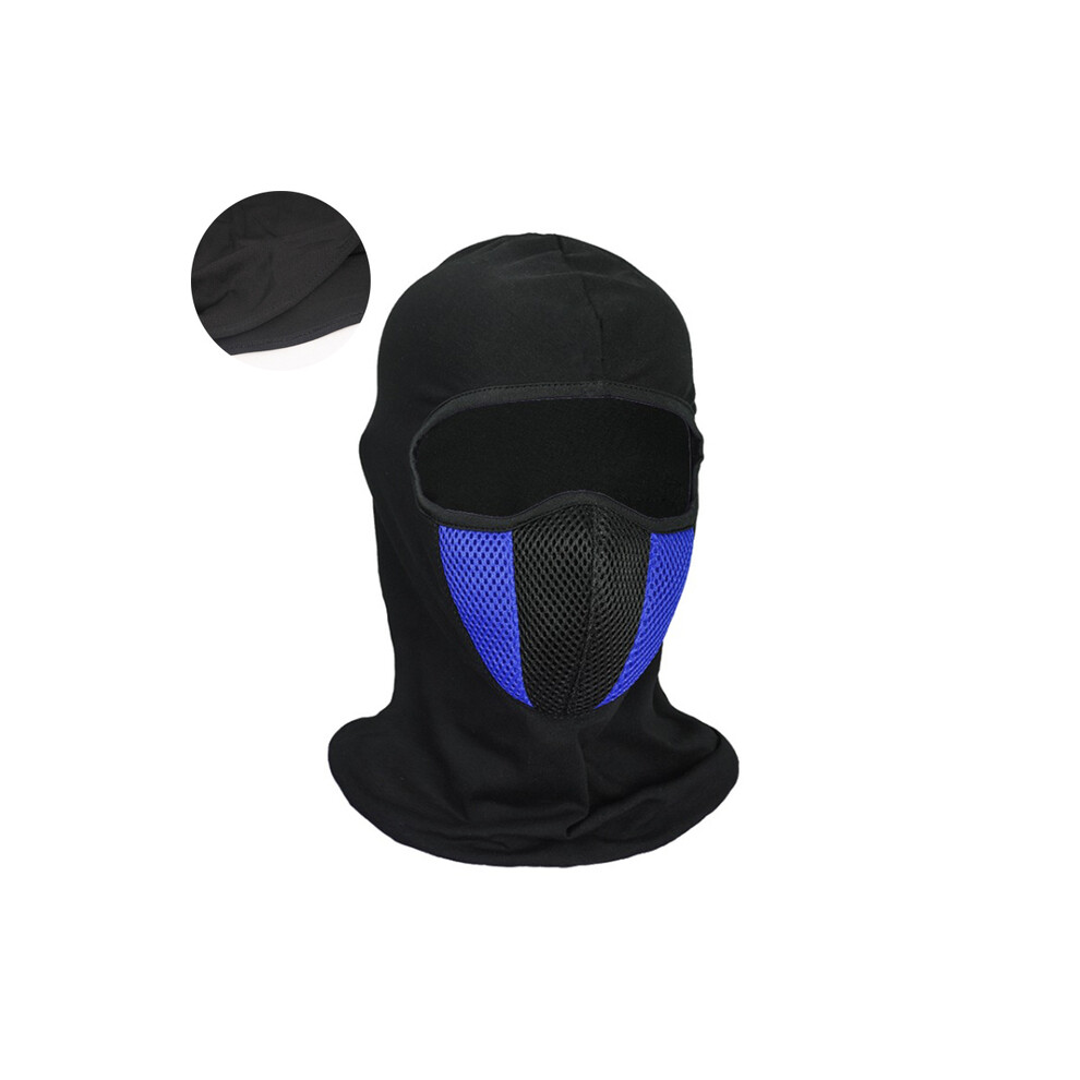 (Blue) Breathable Balaclava Motorcycle Full Face Mask Motorbike Mask Motocross Helmet Hood Moto Riding Neck Face Hood Moto Blue 8130375964828