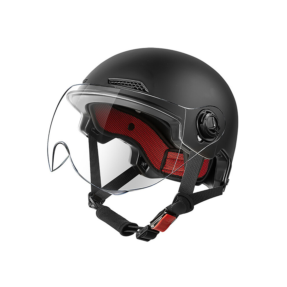 (Black) 1pcs Motorcycle Helmet Men Woman Electric Riding Lens Helmet Four Seasons Comfortable Ventilation Adjustable Safety-image-OPC-PGD7G7C-NEW