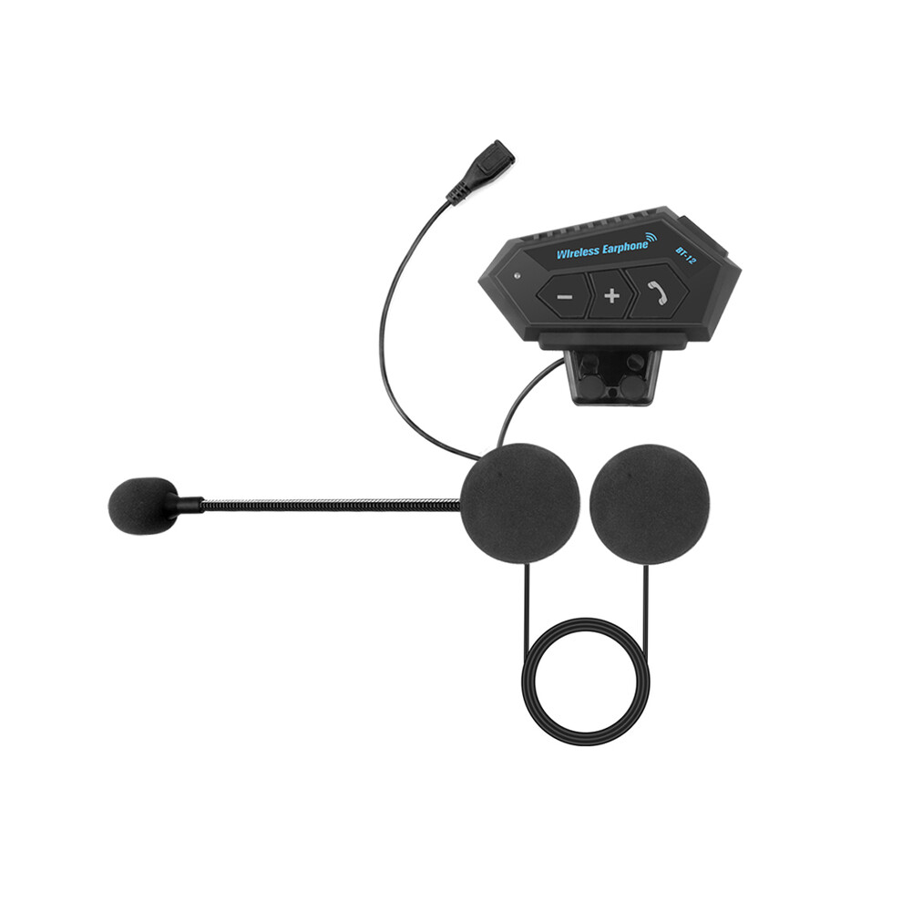 (Bt12) Motorcycle Bt Helmet Headset Wireless Hands-Free Call Kit Stereo Anti-Interference Waterproof Music Player Speaker 8130375909676