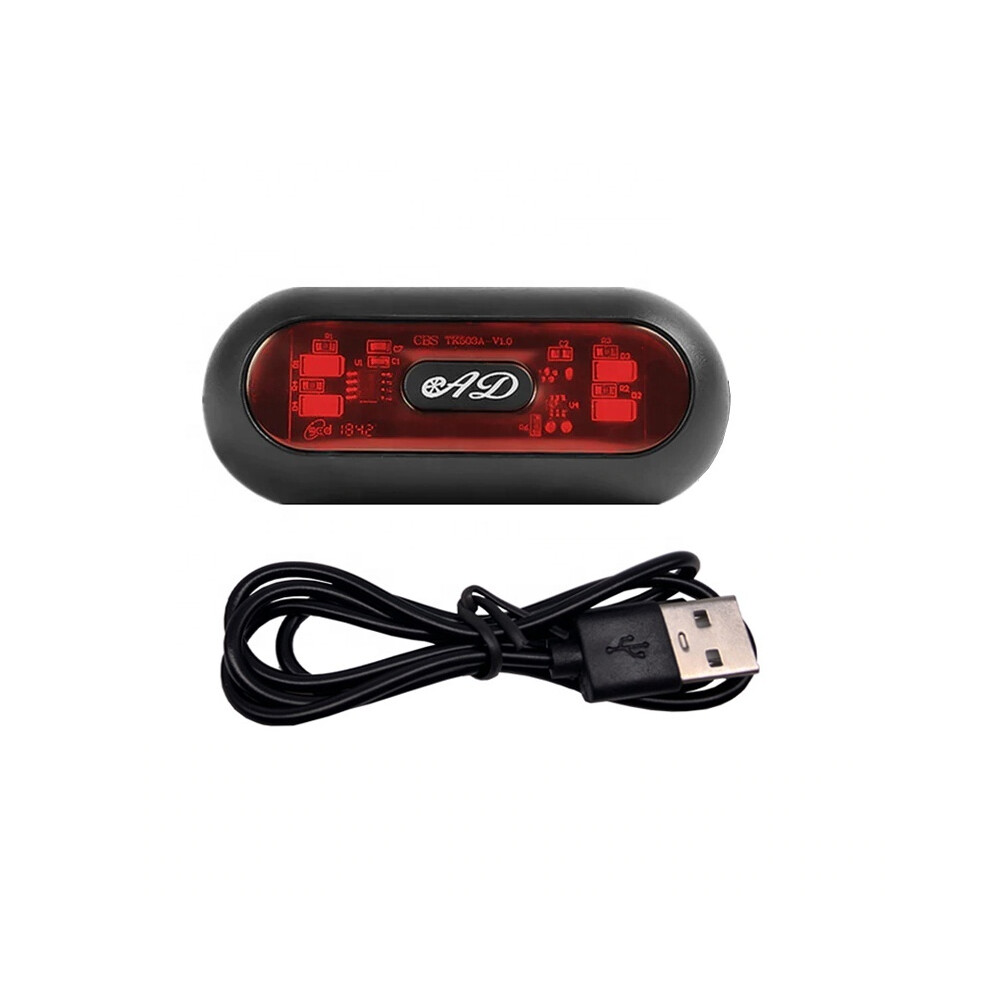 (Black) Voiture Usb Chargeable Smart Sight Bicycle Safety Signal Warning Motorcycle Helmets Led Helmet Light Motorcycle Black 8130375887738