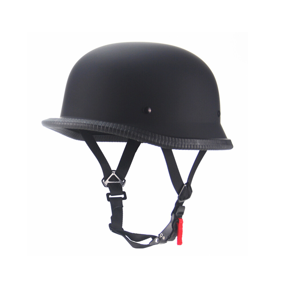 (XL, Matte black) 1X M/L/XL Vintage Motorcycle Cruiser Helmet Half Face German Helmet Motorcycle Helmet Bright Black Car-styling DOT-image-OPC-PGD7GN8-NEW