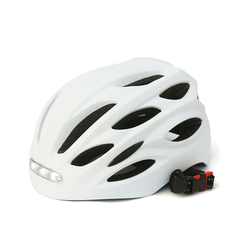 (CHINA, white) Bicycle Helmet with Light USB Rechargeable Integrally-molded Ultralight Cycling Helmet MTB Road Bike Motorcycle Helmet-image-OPC-PGD7HRG-NEW