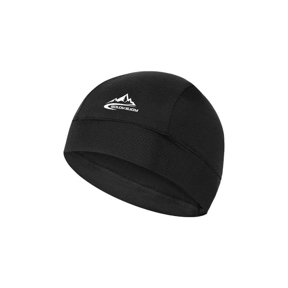 (Black) Motorcycle Riding Helmet Lining Hat Cooling Breathable Sweat Wicking Cycling Running Motorcycle Helmets Black 8130375849941