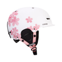 (l, Sakura) New Ski helmet Cartoons Half-covered Anti-impact Safety Helmet Cycling Ski Snowboard Sports Helmet For Adult and Kids