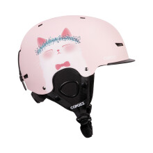 (M, Sleepy cat) New Ski helmet Cartoons Half-covered Anti-impact Safety Helmet Cycling Ski Snowboard Sports Helmet For Adult and Kids