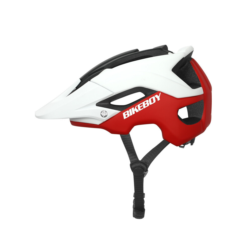 (L 58-62cm, Black White Red) TERRAIN All-terrain Camouflage Bike Helmet XC AM MTB Road Riding Safety Helmet Big Brim Casco Bicicleta-image-OPC-PGD7MK9-NEW